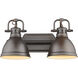 Duncan 2 Light 17 inch Rubbed Bronze Bath Vanity Wall Light
